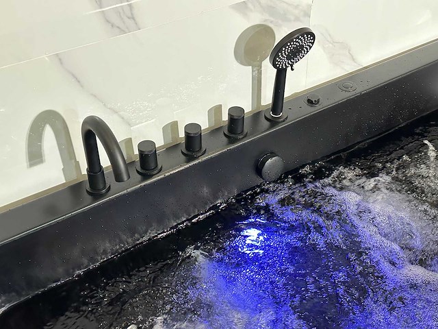 Mawialux opbouw design massagebad - mat zwart - afbeelding 3 van  13