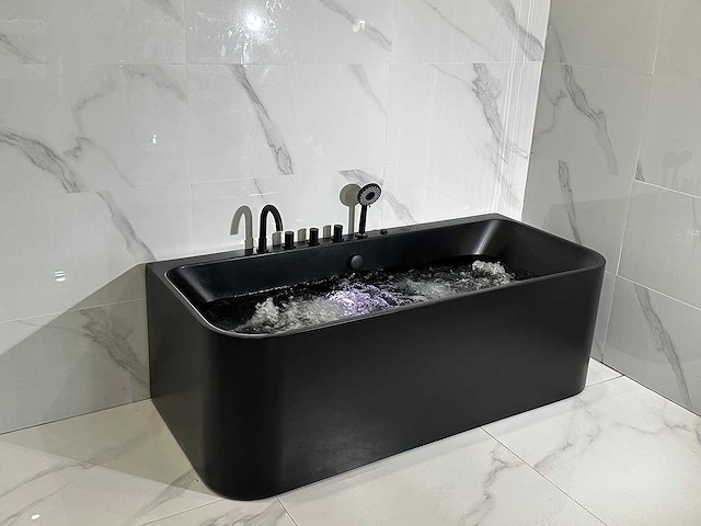 Mawialux opbouw design massagebad - mat zwart - afbeelding 10 van  13