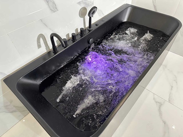 Mawialux opbouw design massagebad - mat zwart - afbeelding 2 van  10