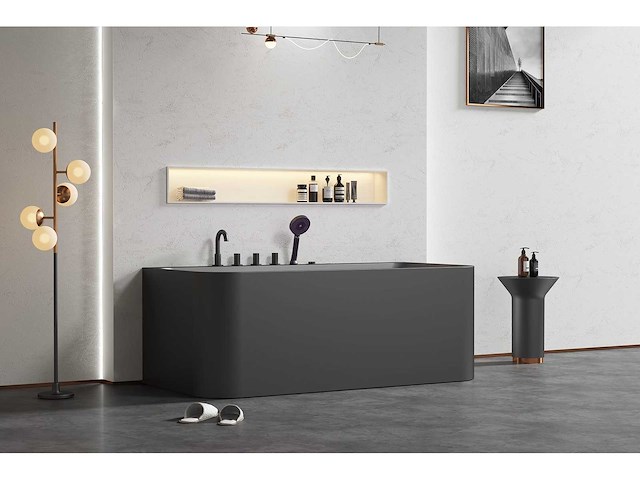 Mawialux opbouw design massagebad - mat zwart - afbeelding 1 van  10