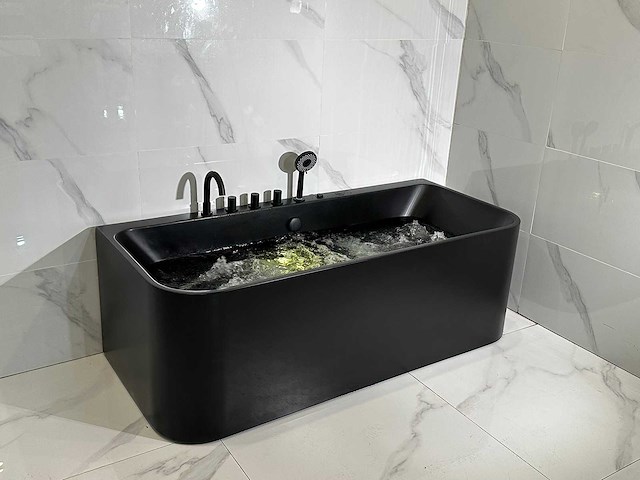 Mawialux opbouw design massagebad - mat zwart - afbeelding 1 van  13