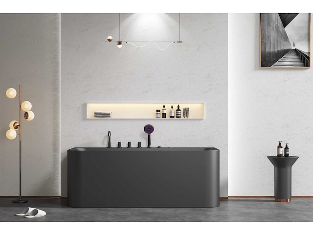 Mawialux opbouw design massagebad - mat zwart - afbeelding 3 van  13