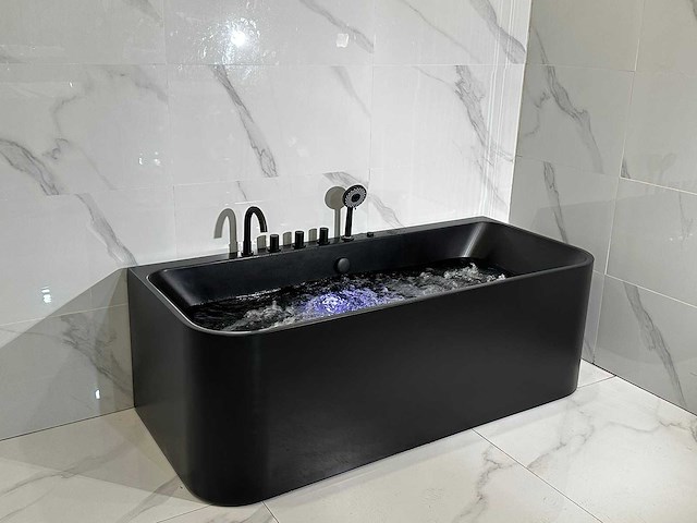 Mawialux opbouw design massagebad - mat zwart - afbeelding 5 van  13