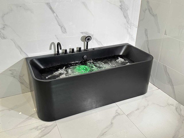 Mawialux opbouw design massagebad - mat zwart - afbeelding 6 van  13