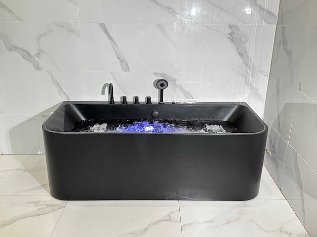 Mawialux opbouw design massagebad - mat zwart - afbeelding 10 van  13