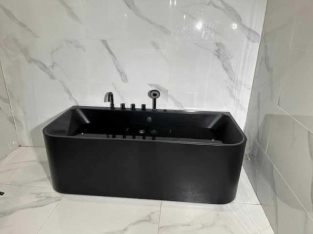 Mawialux opbouw design massagebad - mat zwart - afbeelding 12 van  13