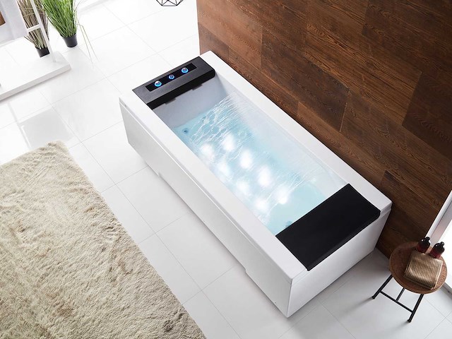 Mawialux opbouw design massagebad - waterval - glans wit - afbeelding 7 van  14