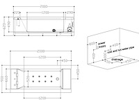 Mawialux opbouw design massagebad - waterval - glans wit - afbeelding 3 van  14