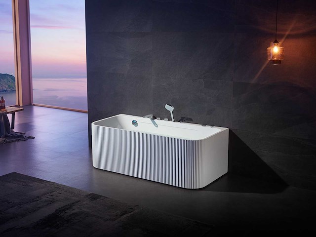 Mawialux opbouw design massagebad - waterval - mat wit of glans wit keuze - afbeelding 3 van  8