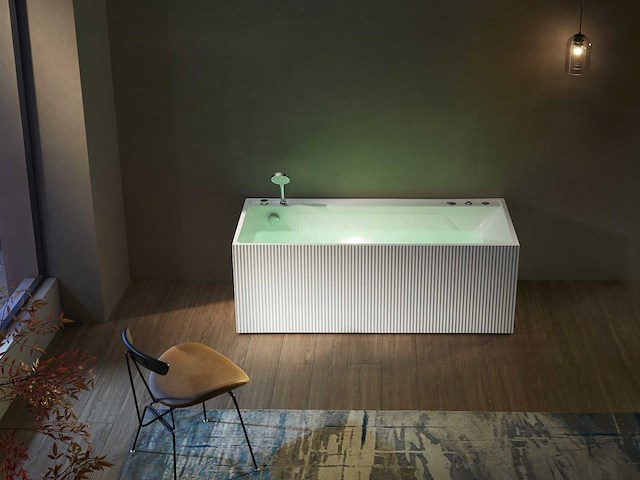 Mawialux opbouw design massagebad - waterval - mat wit of glans wit keuze - afbeelding 4 van  9
