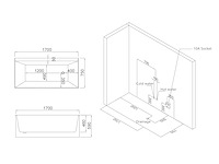 Mawialux opbouw design massagebad - waterval - mat wit of glans wit keuze - afbeelding 8 van  9