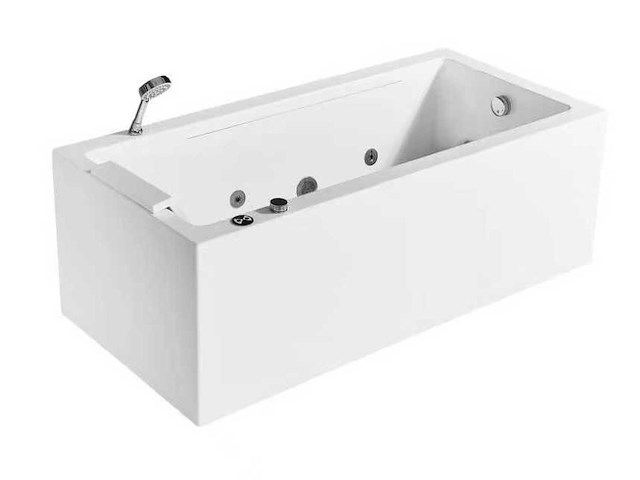 Mawialux opbouw design massagebad - waterval - mat wit - afbeelding 2 van  7