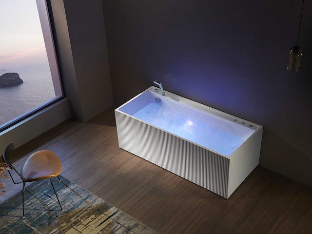 Mawialux opbouw design massagebad - waterval - mat wit - afbeelding 2 van  9