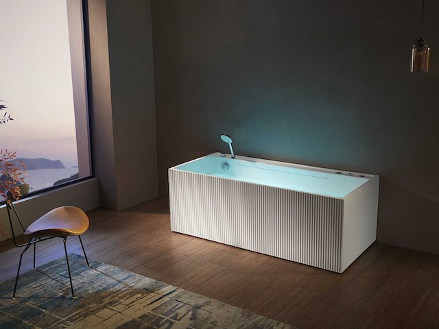 Mawialux opbouw design massagebad - waterval - mat wit - afbeelding 3 van  9