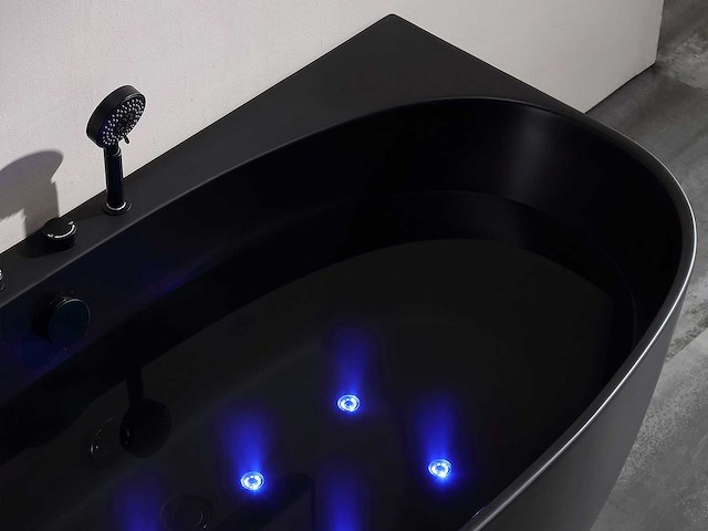 Mawialux opbouw massagebad - ballo - mat zwart - afbeelding 2 van  14