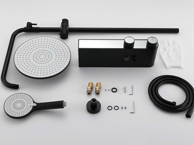 Mawialux opbouw regendouche - digitaal display - mat zwart - afbeelding 2 van  7