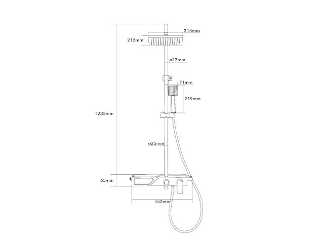 Mawialux opbouw regendouche mat zwart - afbeelding 4 van  4