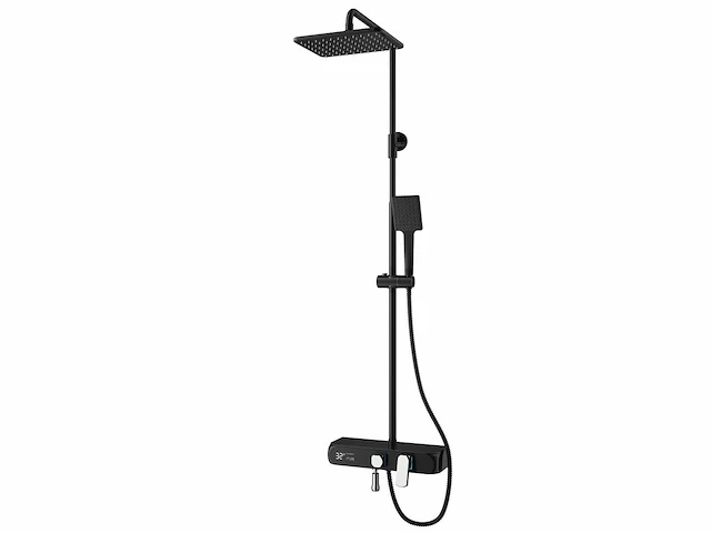 Mawialux opbouw regendouche met digitaal display - mat zwart - afbeelding 1 van  4