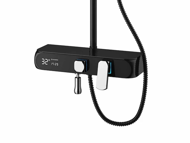 Mawialux opbouw regendouche met digitaal display - mat zwart - afbeelding 2 van  4