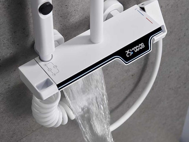 Mawialux opbouw regendoucheset - digitaal display - gunmetal grey of mat wit keuze - afbeelding 6 van  9