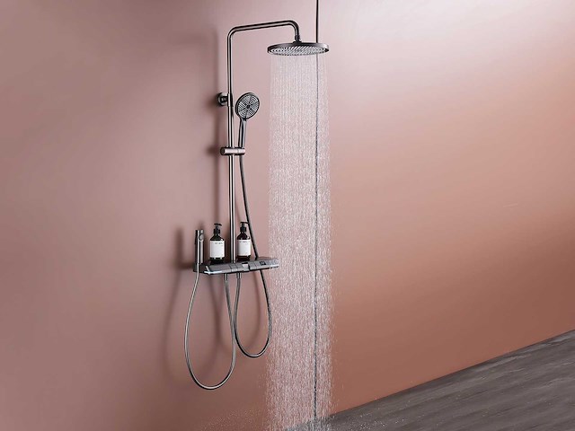 Mawialux opbouw regendoucheset - digitaal display - gunmetal grey - afbeelding 2 van  8