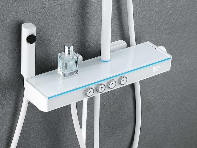 Mawialux opbouw regendoucheset - digitaal display - mat wit - afbeelding 6 van  9