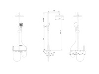 Mawialux opbouw regendoucheset - digitaal display - mat wit - afbeelding 8 van  9