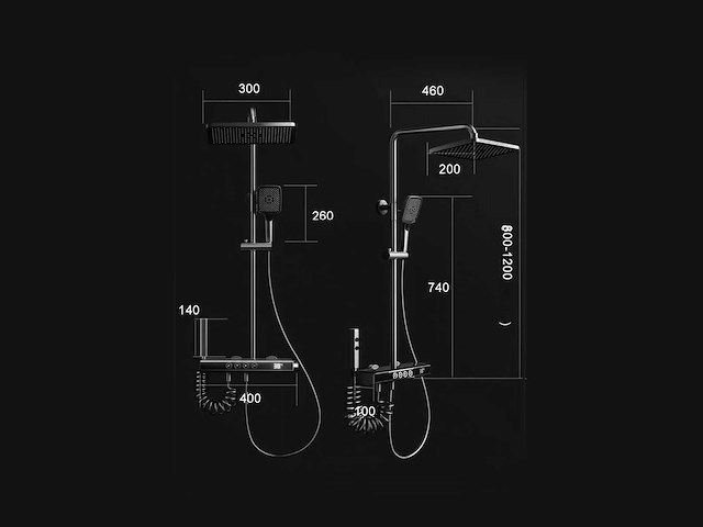 Mawialux opbouw regendoucheset - digitaal display - mat wit - afbeelding 4 van  9