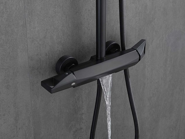 Mawialux opbouw regendoucheset - mat zwart - afbeelding 4 van  9