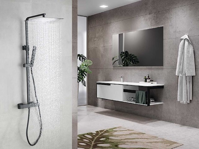 Mawialux opbouw thermostaat regendouche mat zwart - afbeelding 6 van  13