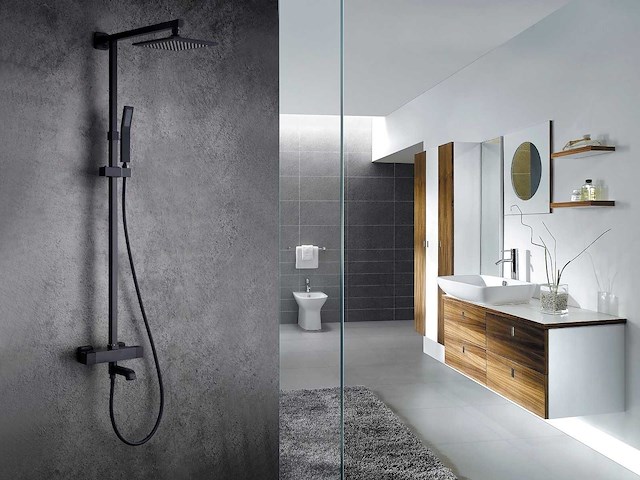 Mawialux opbouw thermostaat regendouche mat zwart - afbeelding 2 van  7