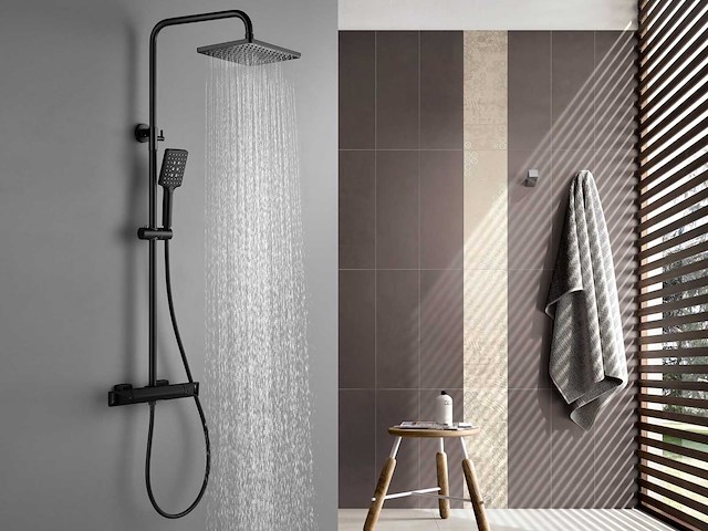 Mawialux opbouw thermostaatdouche mat zwart - afbeelding 3 van  10