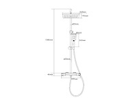 Mawialux opbouw thermostaatdouche mat zwart - afbeelding 1 van  10
