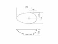 Mawialux opzet waskom - solid surface - mat wit - afbeelding 2 van  3