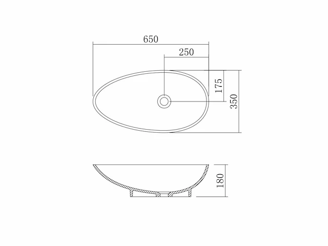 Mawialux opzet waskom - solid surface - mat wit - afbeelding 2 van  3