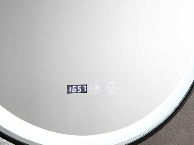 Mawialux ronde led spiegel met mat zwarte rand (keuze uit 80 of 100cm diameter) - afbeelding 2 van  5