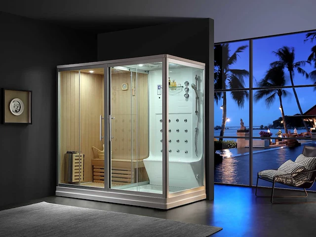 Mawialux sauna met stoomcabine wellness huis - wit - afbeelding 1 van  14