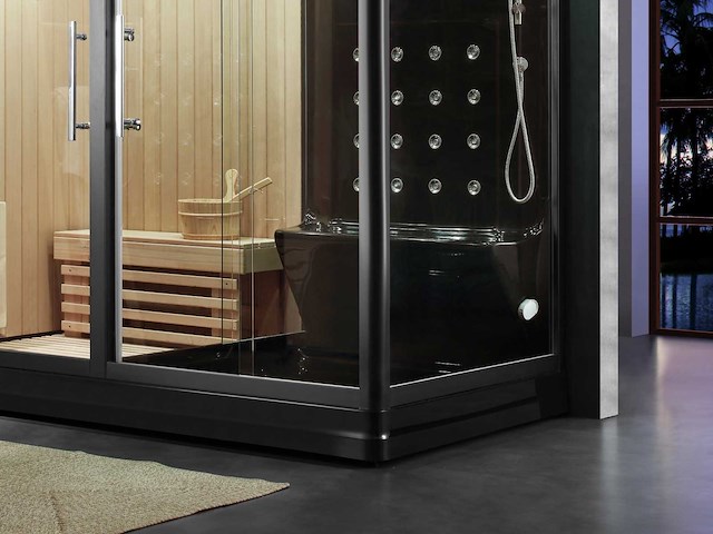 Mawialux sauna met stoomcabine wellness huis - zwart - afbeelding 6 van  12