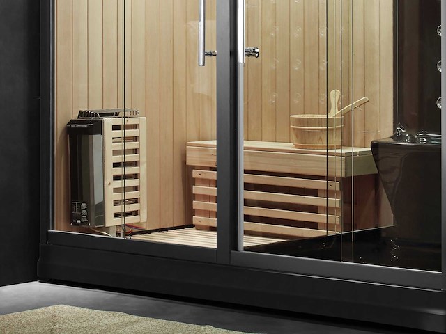 Mawialux sauna met stoomcabine wellness huis - zwart - afbeelding 7 van  12