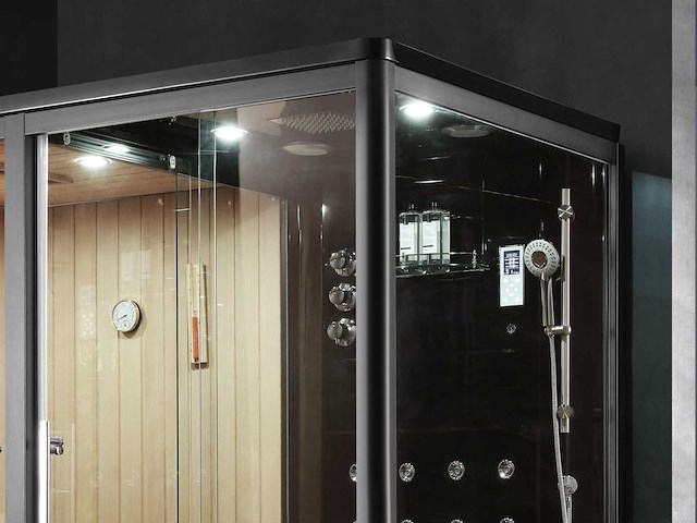 Mawialux sauna met stoomcabine wellness huis - zwart - afbeelding 10 van  12