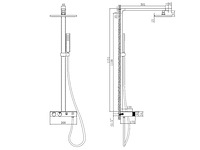 Mawialux thermostatisch design opbouw regendoucheset - mat zwart - afbeelding 3 van  6