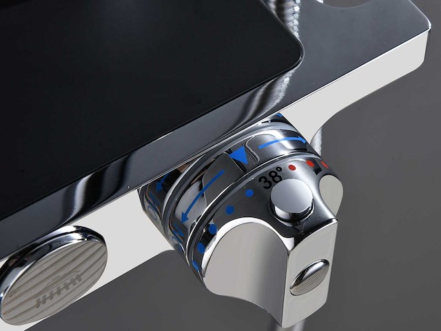 Mawialux thermostatisch opbouw regendoucheset - chroom met mat zwart - afbeelding 8 van  12