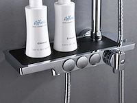Mawialux thermostatisch opbouw regendoucheset - chroom met mat zwart - afbeelding 2 van  4