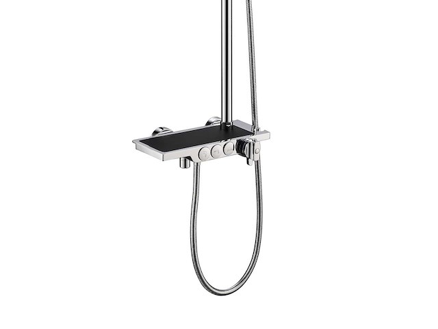 Mawialux thermostatisch opbouw regendoucheset - chroom met mat zwart - afbeelding 2 van  12