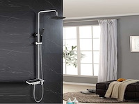 Mawialux thermostatisch opbouw regendoucheset - chroom met mat zwart - afbeelding 10 van  12