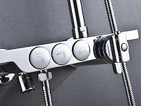 Mawialux thermostatisch opbouw regendoucheset - chroom met mat zwart - afbeelding 11 van  12