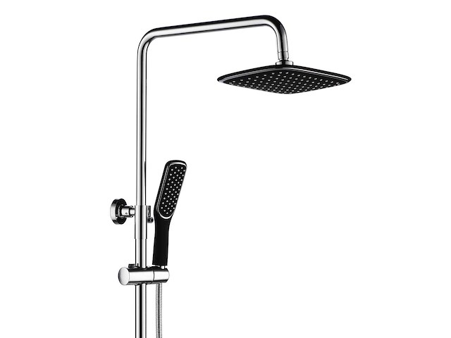 Mawialux thermostatisch opbouw regendoucheset - chroom met mat zwart - afbeelding 6 van  12