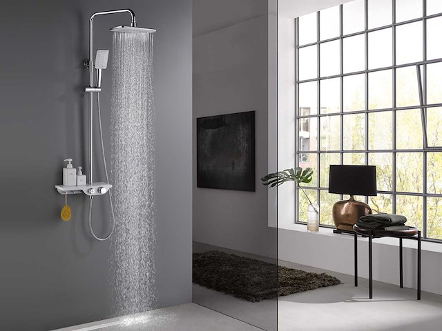 Mawialux thermostatisch opbouw regendoucheset - chroom met wit - afbeelding 23 van  29