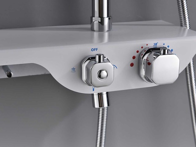 Mawialux thermostatisch opbouw regendoucheset - chroom met wit - afbeelding 1 van  29