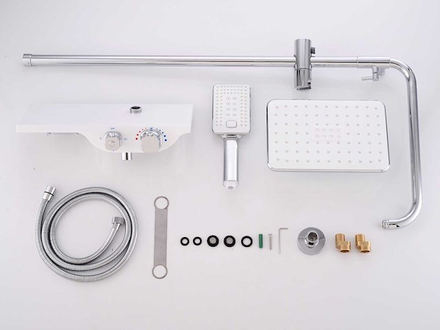 Mawialux thermostatisch opbouw regendoucheset - chroom met wit - afbeelding 9 van  29